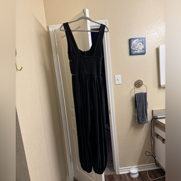 FP Beach crochet cutout livin lovely harem jumpsuit black - Picture 4 of 6